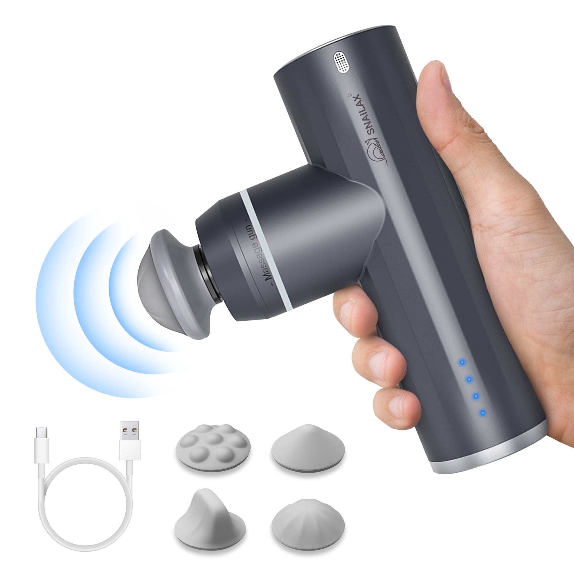 Snailax Cordless Percussion Massage Gun-Deep Tissue Massager Gun with 4  Heads & 5 Speeds,Handheld Back Massager,Quiet Therapy Fascia Gun for  Athletes for Muscle Pain Relief & Recovery price in UAE