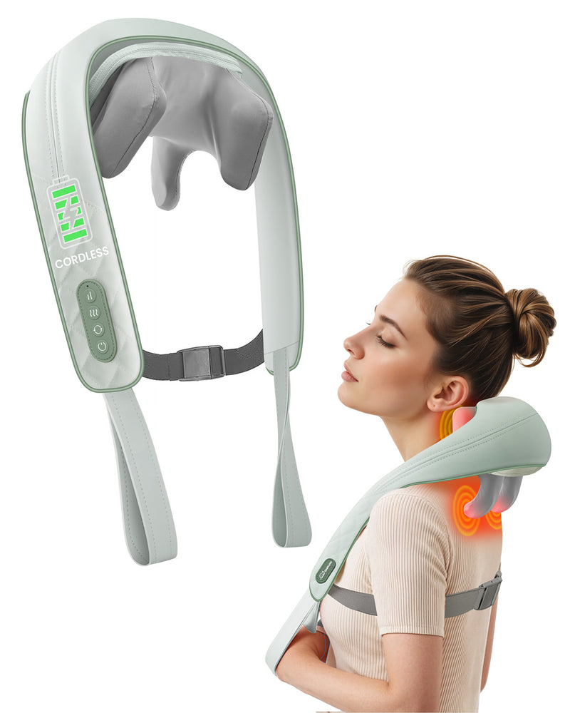 Snailax Cordless Neck Shoulder Massager with Heat,Shiatsu Back Massager Pillow for Neck, Shoulder, Christmas Gifts for Men, Women SL-682