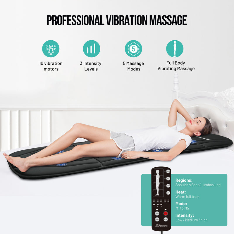 Massage Mat with 10 Vibrating Motors and 4 Therapy Heating pad -363