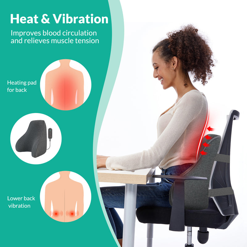 Low Back Lumbar Support for Office Chairs, Car Seats and Travel