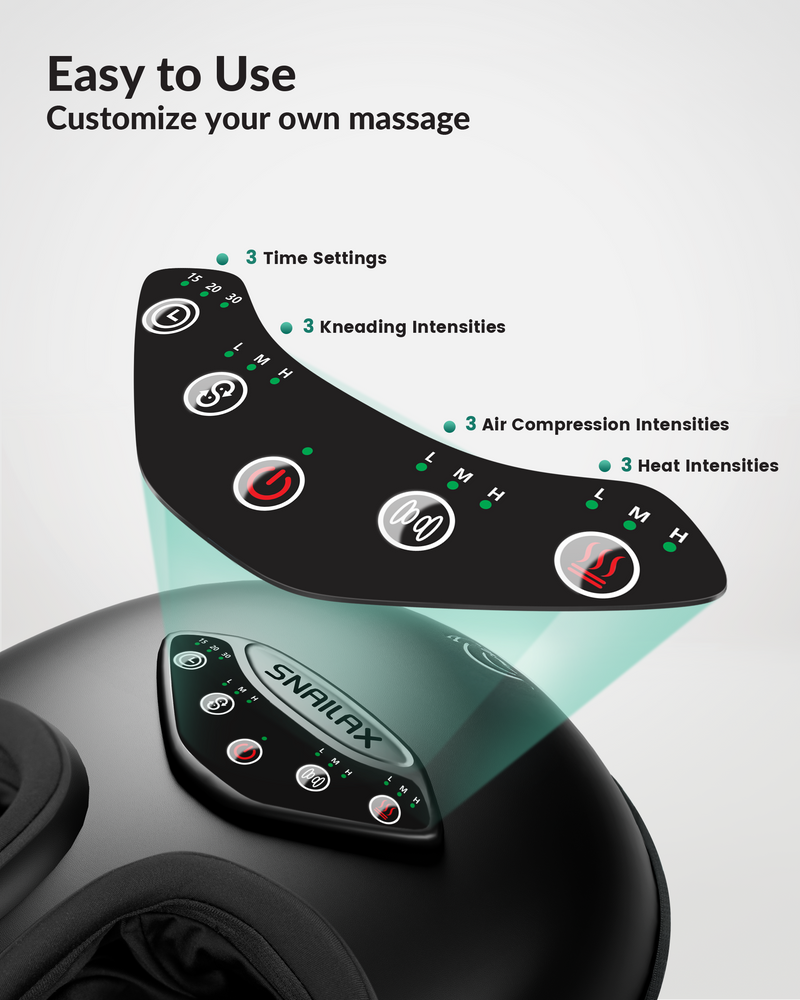 Snailax Shiatsu Foot Massager with Heat, Rolling Compression Feet Massager Machine, Size up to 14“ Multiple Modes - 545