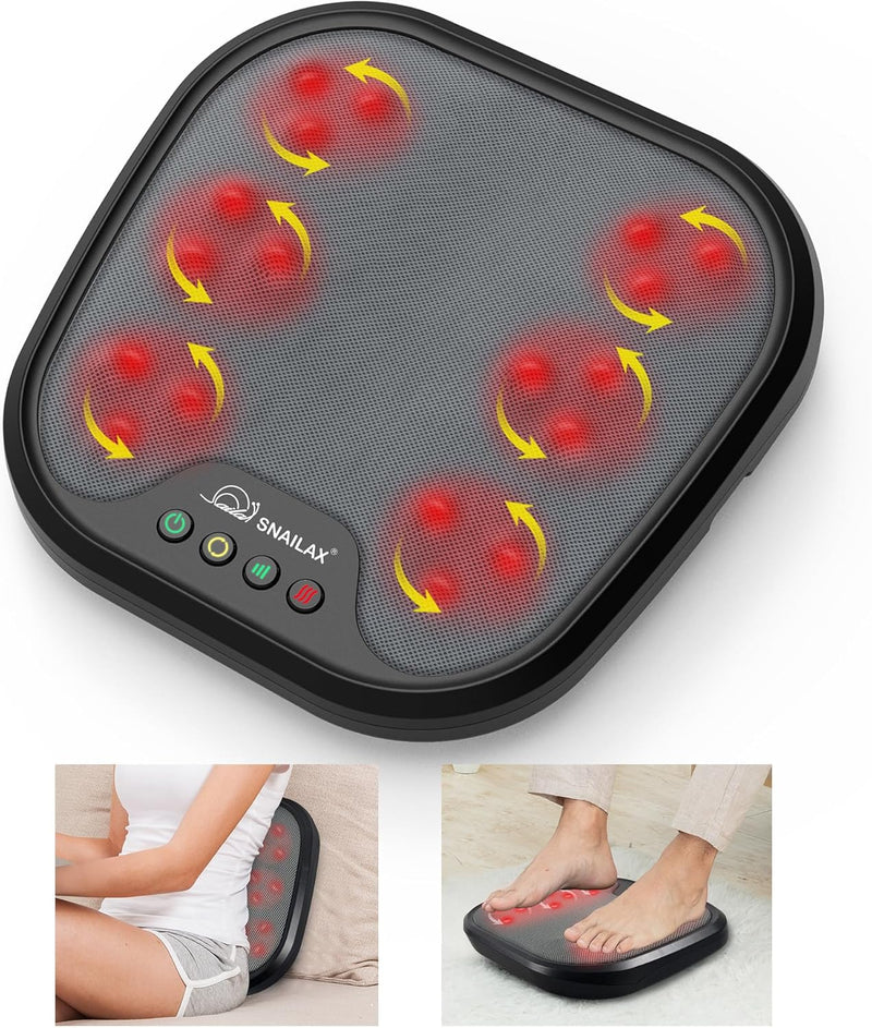 Snailax Shiatsu Foot Massager with Heat, FSA HSA Eligible, Washable Cover Kneading Foot & Back Massager, Heated Foot Warmer - 593