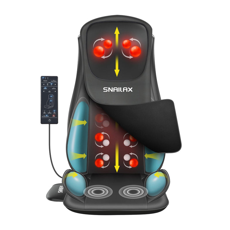 Snailax Back Massager SL-229 (Upgraded & Colorful Box) Full Body Massage Chair Pad -Shiatsu Neck Back Massager with Heat & Compression - 236