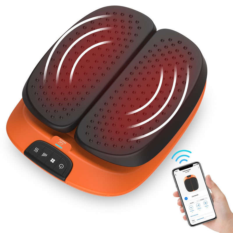 Snailax Foot massager App Control / Orange Snailax Foot Massager Machine with Heat,Remote Control, Vibration Foot Massager with Heat and Washable Cover - 591