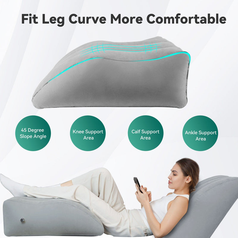 Snailax Foot massager Snailax Inflatable Leg Elevation Pillow for Swelling, Circulation, Wedge Pillow for Sleeping & Back Pain - 226