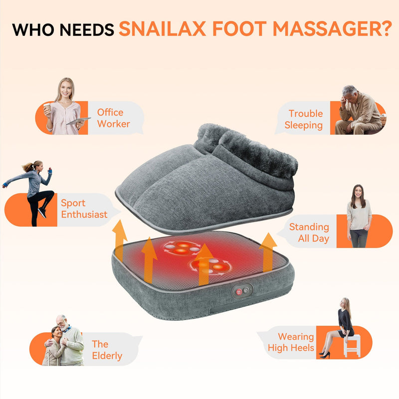 Snailax Foot massager Snailax Shiatsu Foot Massager with Heat for Neuropathy, Plantar Fasciitis, Feet Warmers - 542