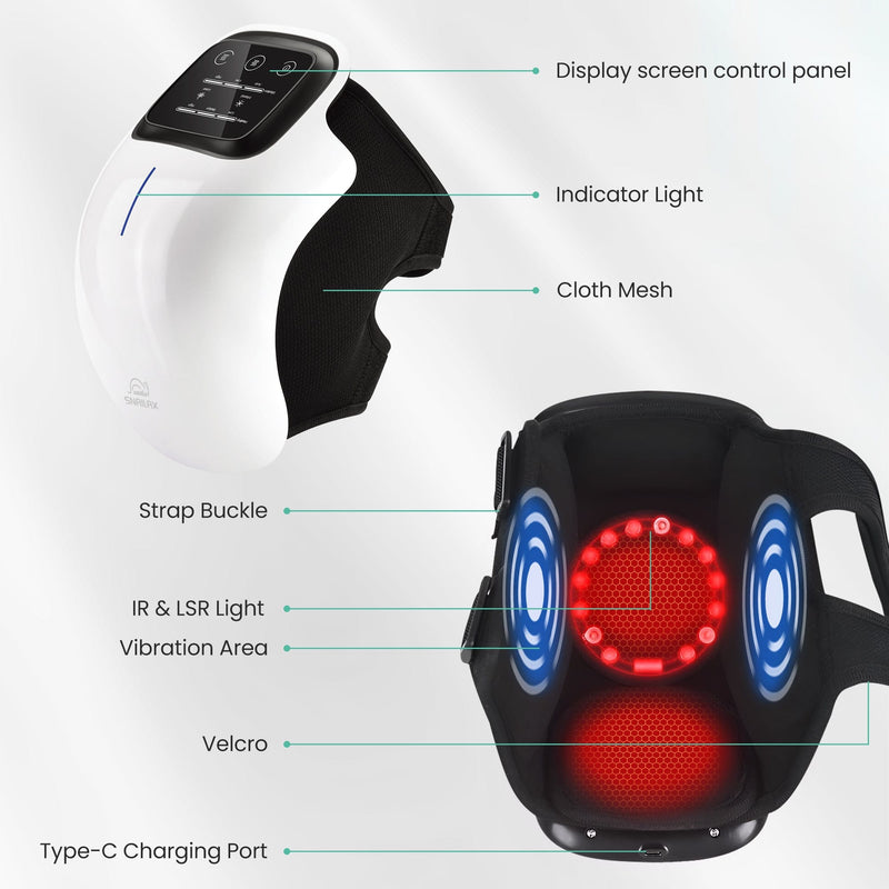 Snailax Knee Massager Snailax Cordless Vibration Knee Massager with 3 Heating Levels & 3 Modes - 530