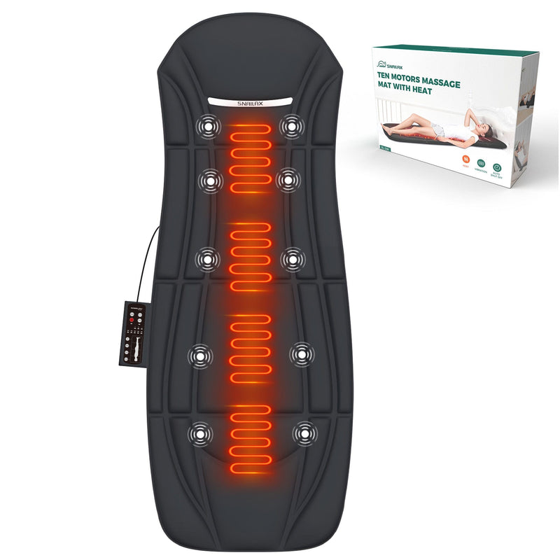 Snailax Massage Mat Snailax Full Body Massager Mat with 10 Vibration Motors & 4 Therapy Heating Pad - 339