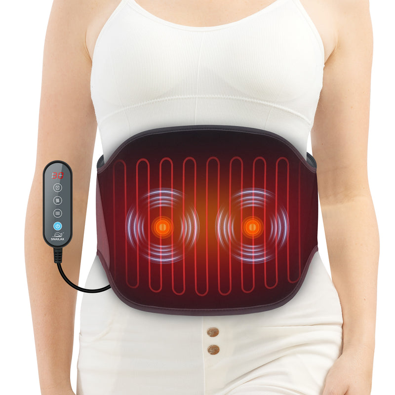 Snailax Electric Heating Pad for Back Pain Relief, Vibrating Heat Pad  Massager for Neck and Shoulders, Gifts 