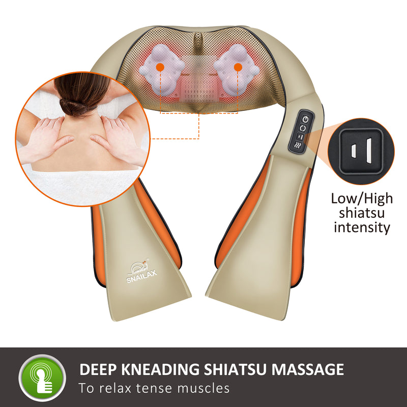 Snailax Shiatsu Neck and Shoulder Massager ,Back Massager with Heat  (Grey)--632N-G, 1 - Kroger