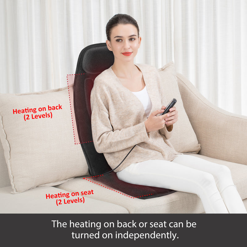 Snailax Lumbar Support Pillow with Heat and Vibration for Office Chair and Car SL-153