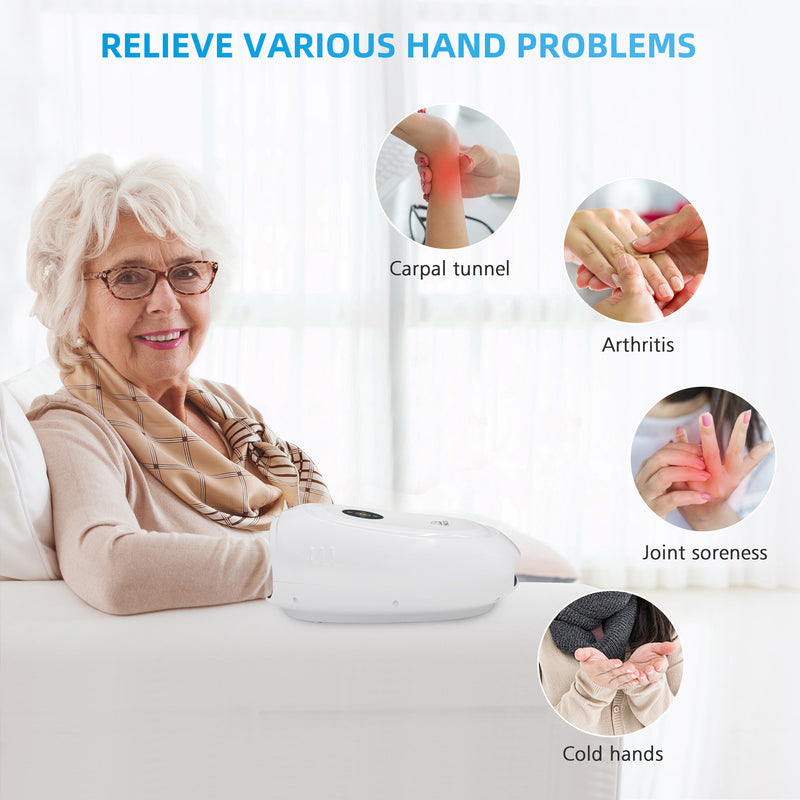 Snailax Wireless Hand Massager Machine, Electric Hand Massager with 3  Heating Levels, 3 Compression Intensities & 3 Vibration Modes, Gifts 