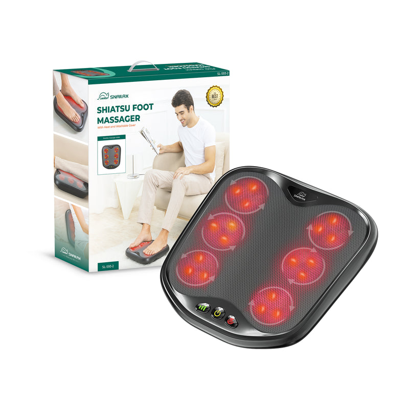 Snailax 2-in-1 Shiatsu Foot and Back Massager with Heat - Kneading Feet  Massager Machine with
