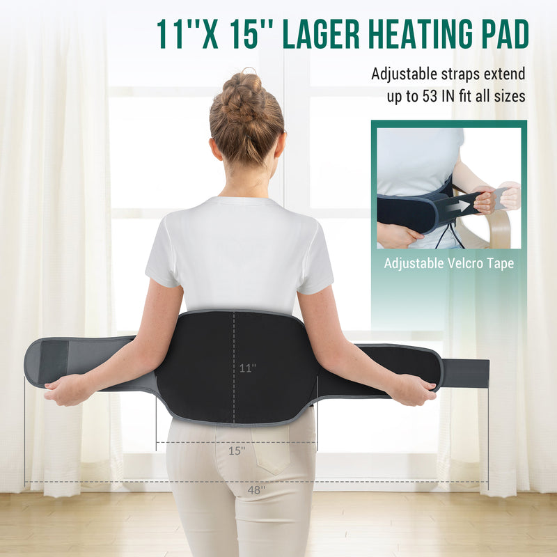 Snailax Heating Pad for Back Pain Relief, Vibrating Back Massager with