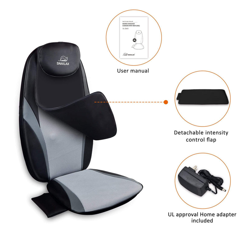 Snailax Shiatsu Massage Cushion with Heat Massage Chair Pad Kneading Back  Massager for Home Office Seat use : Health & Household 