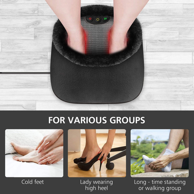 Snailax Shiatsu Foot Massager with Heat- Washable Cover Kneading Foot & Back Massager, Heated Foot Warmer, Electric Feet Massage