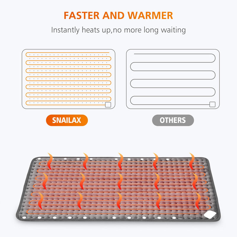 Snailax Massage Mat 2-in-1 Foot Warmer & Heating Pad for Back Pain,6 Temperature Settings & Auto Shut Off -KH-019F8