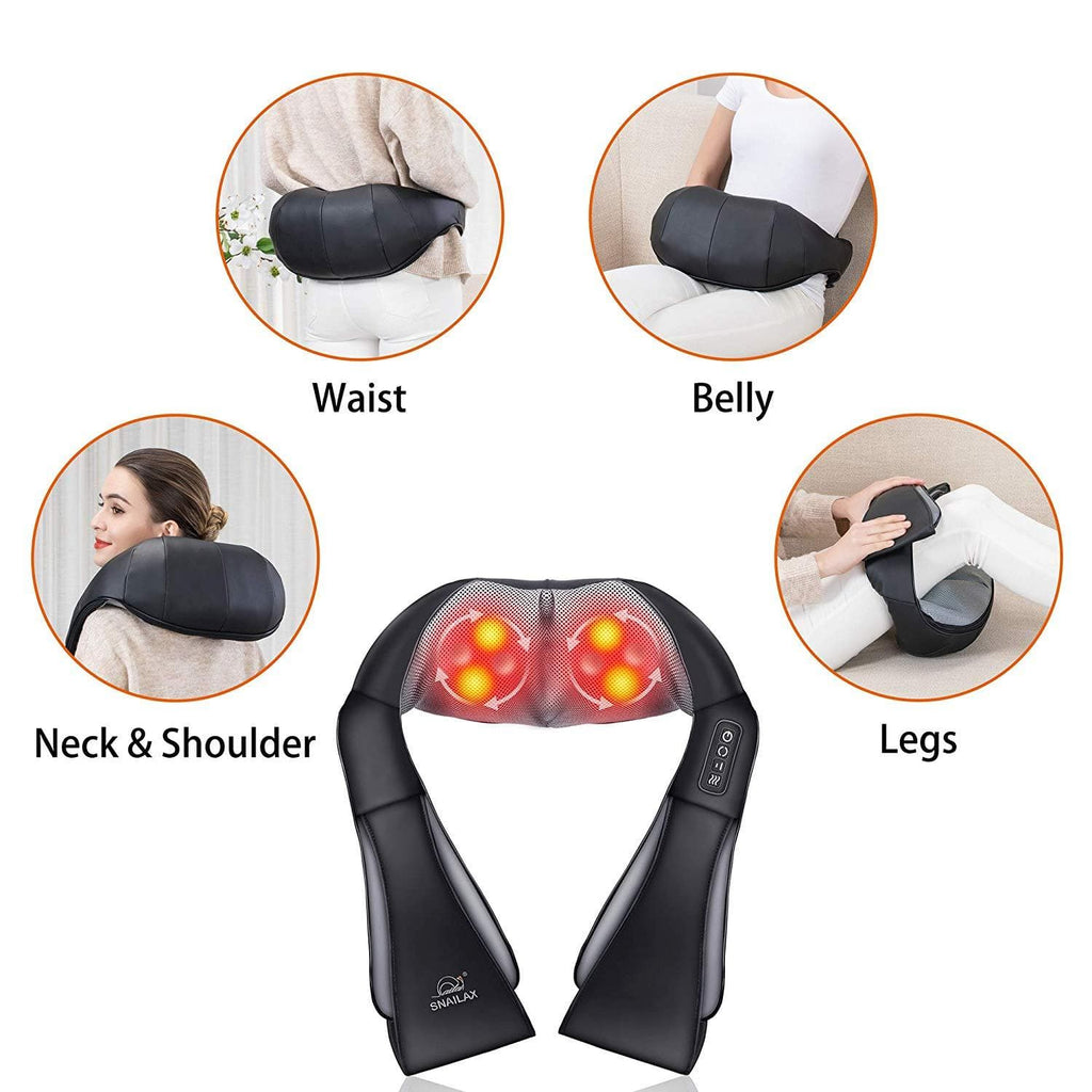 Back Neck Shoulder Massager with Heat, Shiatsu Electric Deep Tissue 3D  Kneadi