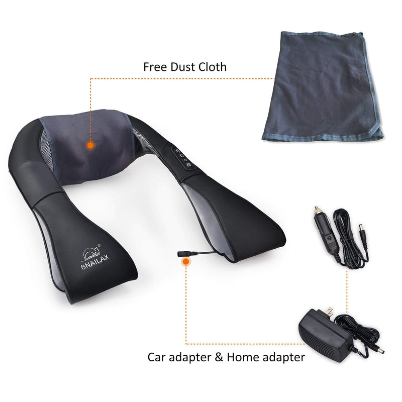 Snailax Shiatsu Portable Neck Massager with Heat, Deep Kneading Shoulder  Massager Pillow, Back Massager Pillow, Gift 