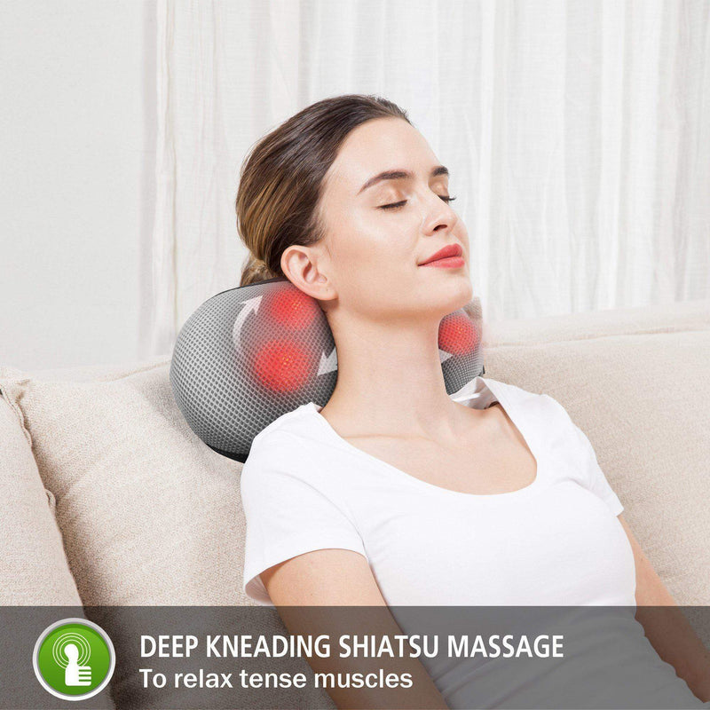 VIKTOR JURGEN Neck Massage Pillow Shiatsu Deep Kneading with Heat
